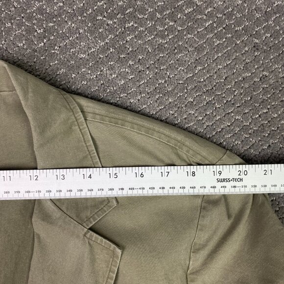 LL Bean Cotton Canvas Blazer Sport Coat Men's 42R Khaki Olive - Picture 10 of 14